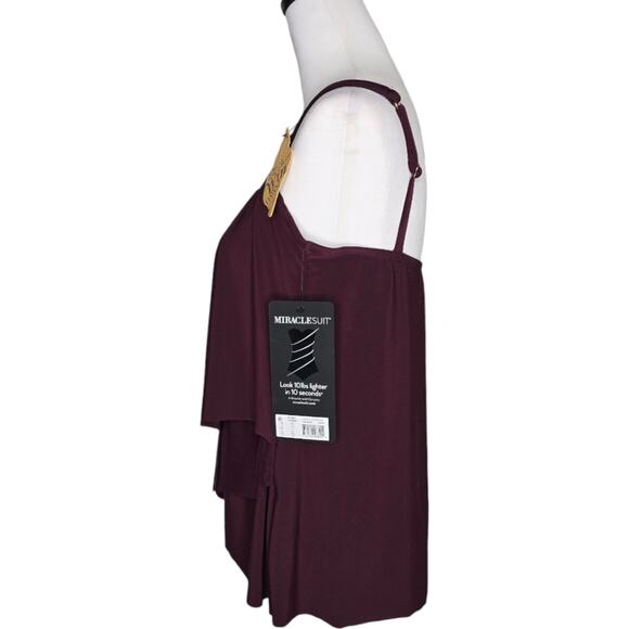 Miraclesuit Illusionists Mirage Tankini Top Shiraz Size 10 - Picture 3 of 10